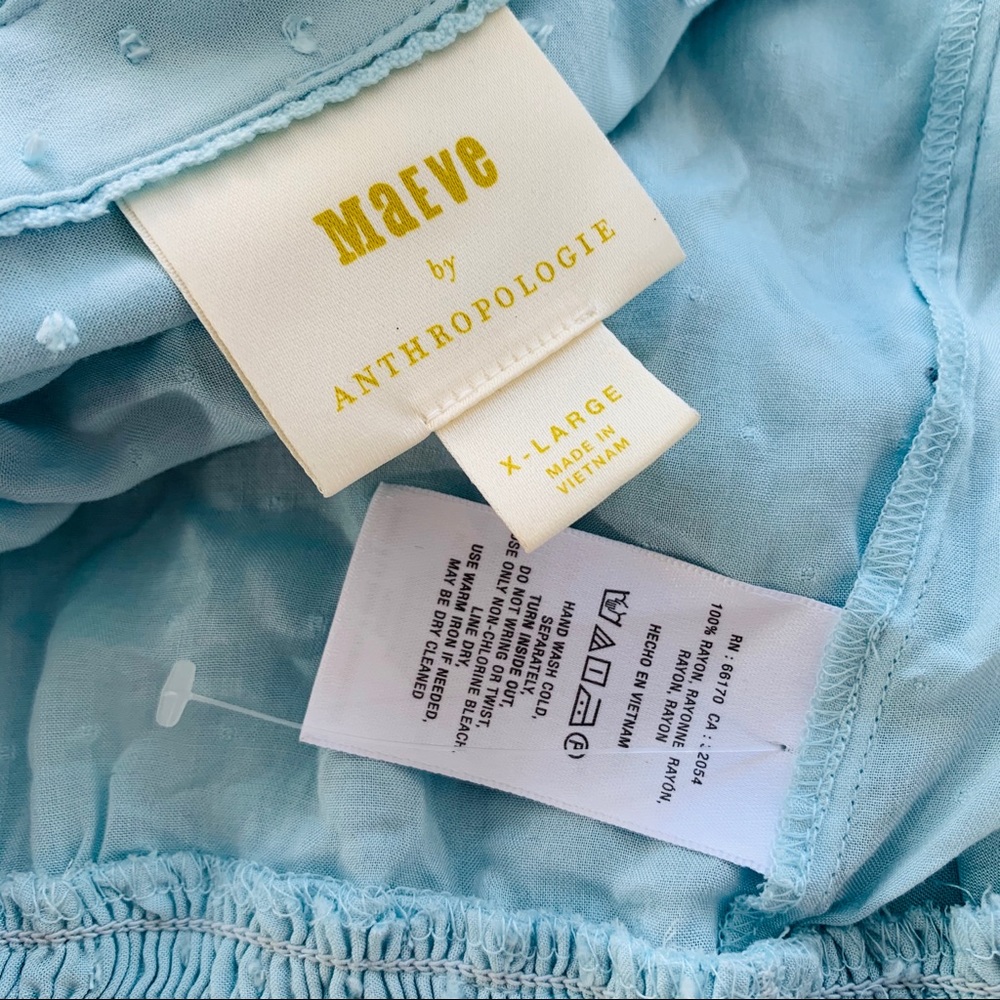 Anthro Maeve Puff Dramatic Sleeves Sky Blue Blouse - Picture 14 of 16